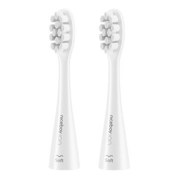 Niceboy - SET 2x Ersatzbürstenkopf Soft für Zahnbürste ION Sonic und SmartSonic weiß