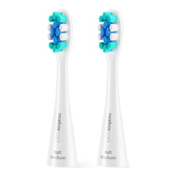 Niceboy - SET 2x Testa di ricambio Medium per spazzolino ION Sonic e SmartSonic bianco