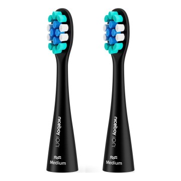 Niceboy - SET 2x Testa di ricambio Medium per spazzolino ION Sonic e SmartSonic nero
