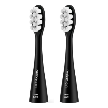 Niceboy - SET 2x Testa di ricambio Soft per spazzolino ION Sonic e SmartSonic nero