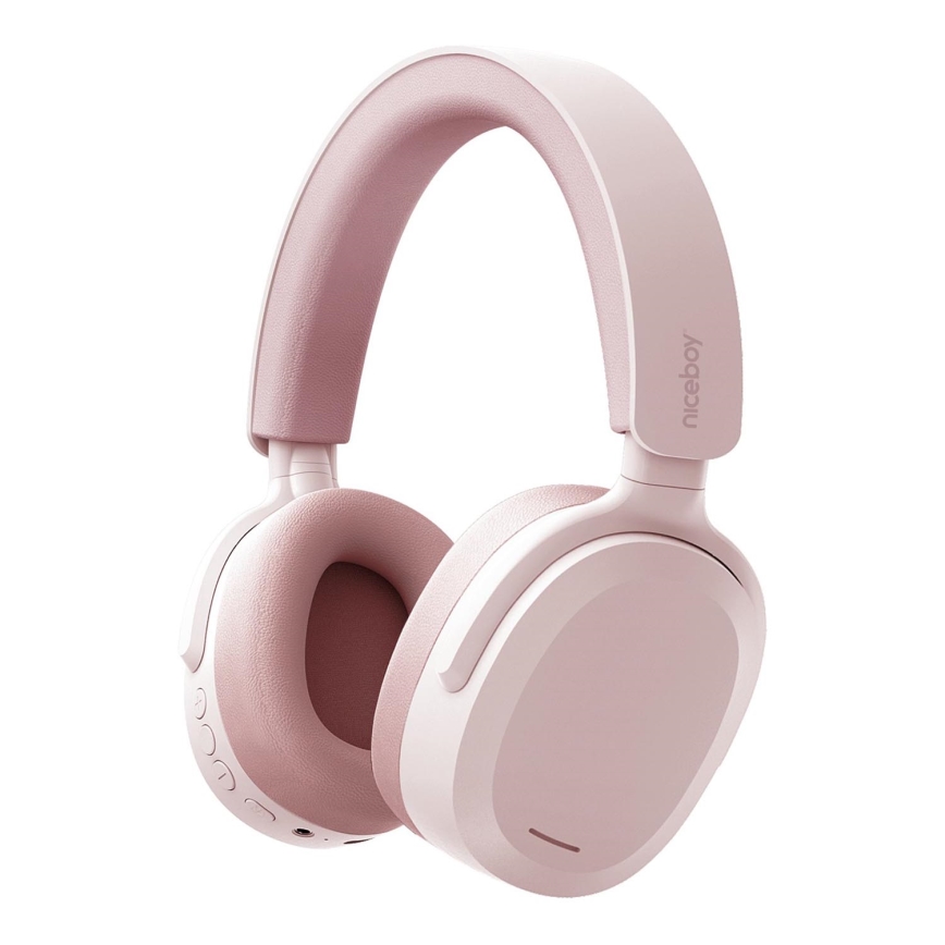 Niceboy Sora - Cuffie wireless con microfono, batteria 250 mAh, IPX4, rosa