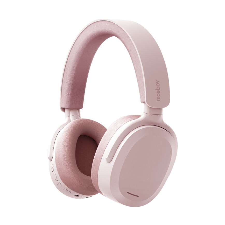 Niceboy Sora - Cuffie wireless con microfono, batteria 250 mAh, IPX4, rosa