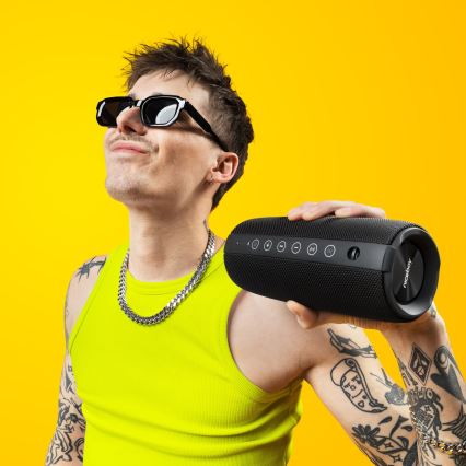 Niceboy Titan 4 - LED Autoparlante wireless con microfono e power bank funzione 50W/4000 mAh IPX7 nero