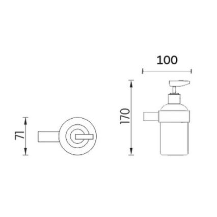 NIMCO BR 11031C-26 - Distributore di sapone a parete BORMO 180 mm opaco vetro/cromo lucido