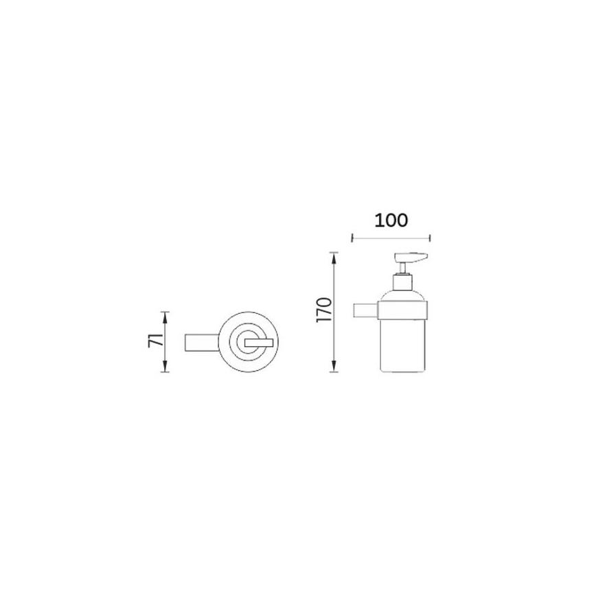 NIMCO BR 11031C-26 - Distributore di sapone a parete BORMO 180 mm opaco vetro/cromo lucido