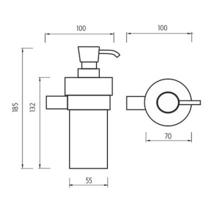 NIMCO BR 11031KN-26 - Wandmontierter Seifenspender BORMO 300 mm weiß/glänzendes Chrom