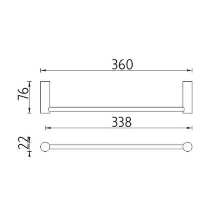 NIMCO BR 11035-26 - Appendiabiti da parete BORMO 36 cm cromo lucido