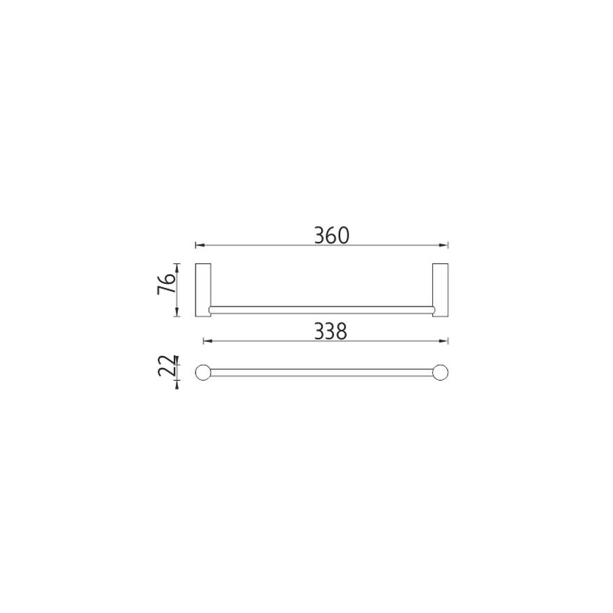 NIMCO BR 11035-26 - Appendiabiti da parete BORMO 36 cm cromo lucido