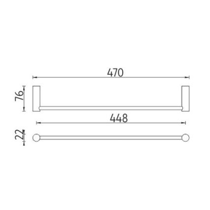 NIMCO BR 11046-26 - Appendiabiti da parete BORMO 47 cm cromo lucido