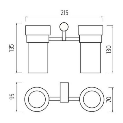 NIMCO BR 11058DW-26 - Portaspazzolino a parete BORMO opaco vetro/cromo lucido
