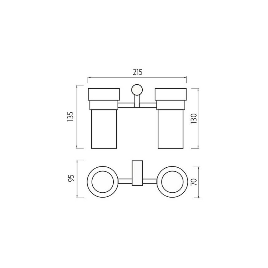 NIMCO BR 11058DW-26 - Portaspazzolino a parete BORMO opaco vetro/cromo lucido