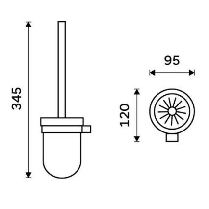 NIMCO BR 11094KU-26 - Toilettenbürste wandmontiert BORMO weiß/glänzendes Chrom