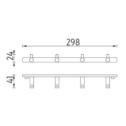 NIMCO BR 11104-26 - Appendiabiti da parete BORMO 30 cm cromo lucido