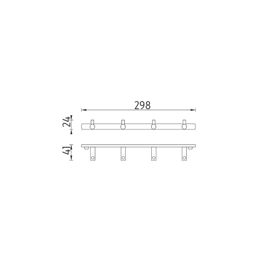 NIMCO BR 11104-26 - Appendiabiti da parete BORMO 30 cm cromo lucido
