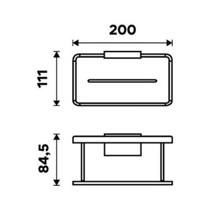 NIMCO Ki-14015-B-90 - Mensola a muro per doccia KIBO opaco nero/bianco