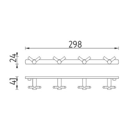 NIMCO MAC 2905831C-T-90 - Appendiabiti da parete BORMO 30 cm cromo lucido