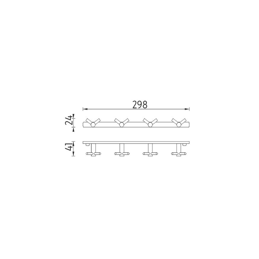 NIMCO MAC 2905831C-T-90 - Appendiabiti da parete BORMO 30 cm cromo lucido