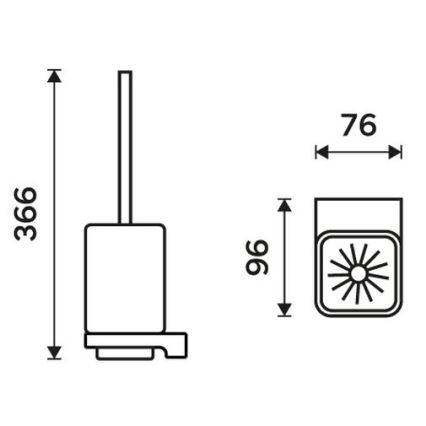 NIMCO MAC 29094CN-90 - Scopino a parete MAYA opaco vetro/opaco nero