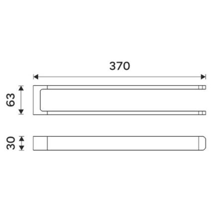 NIMCO MAC 29098-90 - Appendiabiti da parete MAYA 37 cm opaco nero