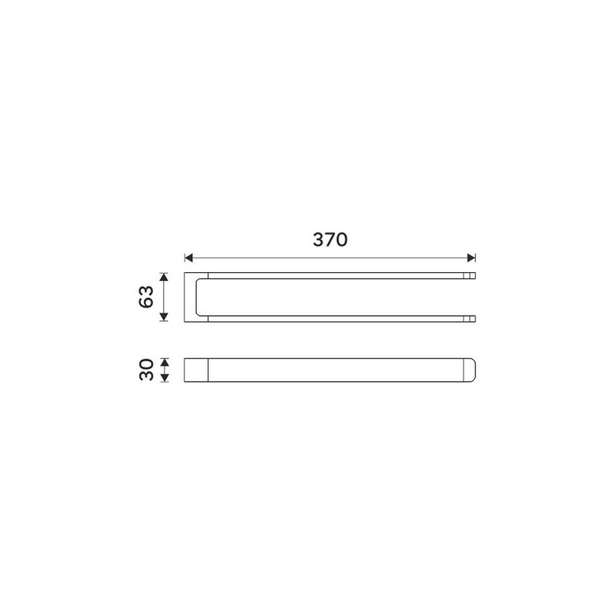 NIMCO MAC 29098-90 - Appendiabiti da parete MAYA 37 cm opaco nero