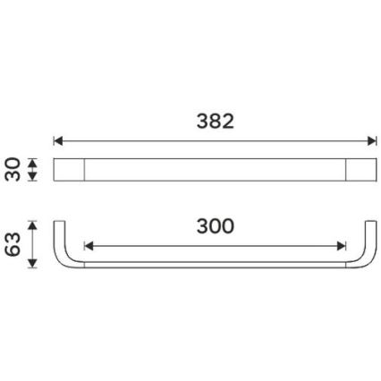 NIMCO NK 30035-26 - Appendiabiti da parete NIKAU 39 cm cromo lucido