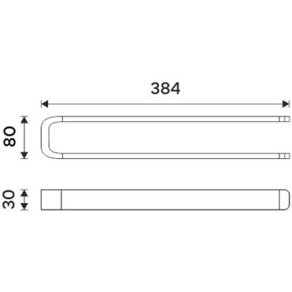 NIMCO NK 30098-26 - Appendiabiti da parete NIKAU 39 cm cromo lucido