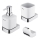 NIMCO NK set-31K-26 - Distributore di sapone a parete, portaspazzolino e gancio a parete NIKAU 320 mm bianco/cromo lucido