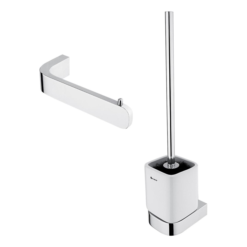NIMCO NK set-94KN-26 - Scopino a parete e porta carta igienica NIKAU bianco/cromo lucido