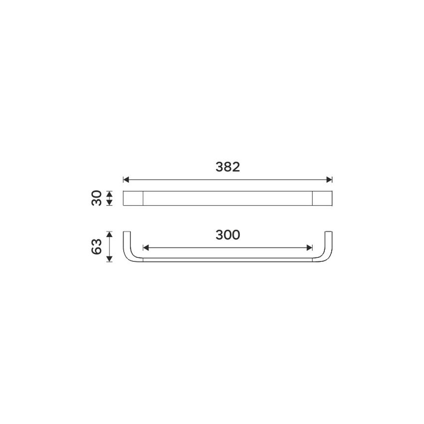 NIMCO NKC 30035-90 - Appendiabiti da parete NIKAU 39 cm opaco nero