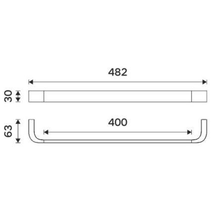 NIMCO NKC 30046-90 - Appendiabiti da parete NIKAU 49 cm opaco nero