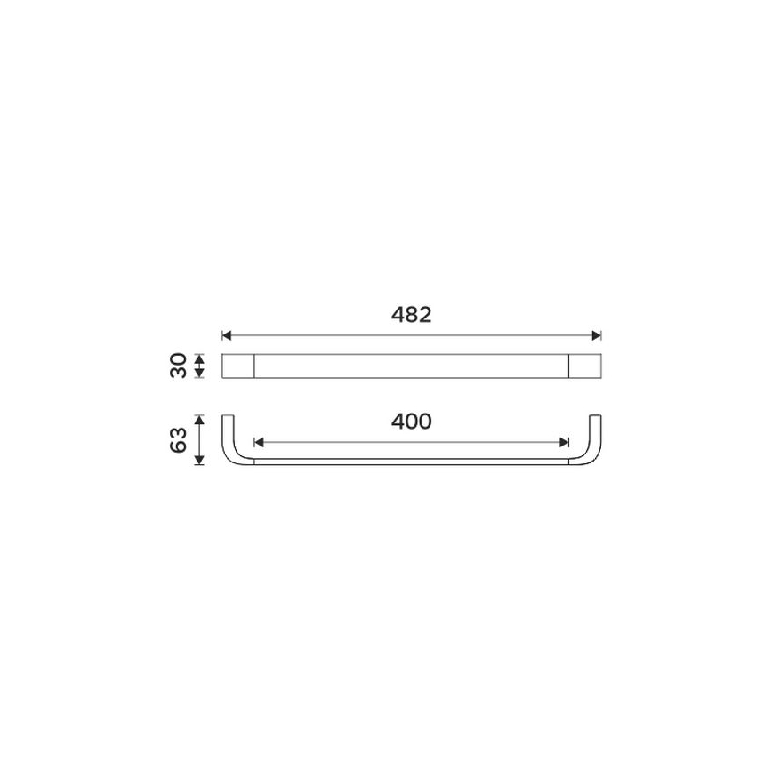 NIMCO NKC 30046-90 - Appendiabiti da parete NIKAU 49 cm opaco nero
