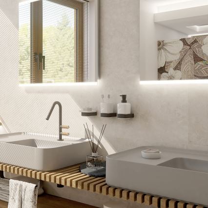 NIMCO NKC set-31K-T-90 - Distributore di sapone a parete, portaspazzolino e gancio a parete NIKAU 320 mm bianco/opaco nero