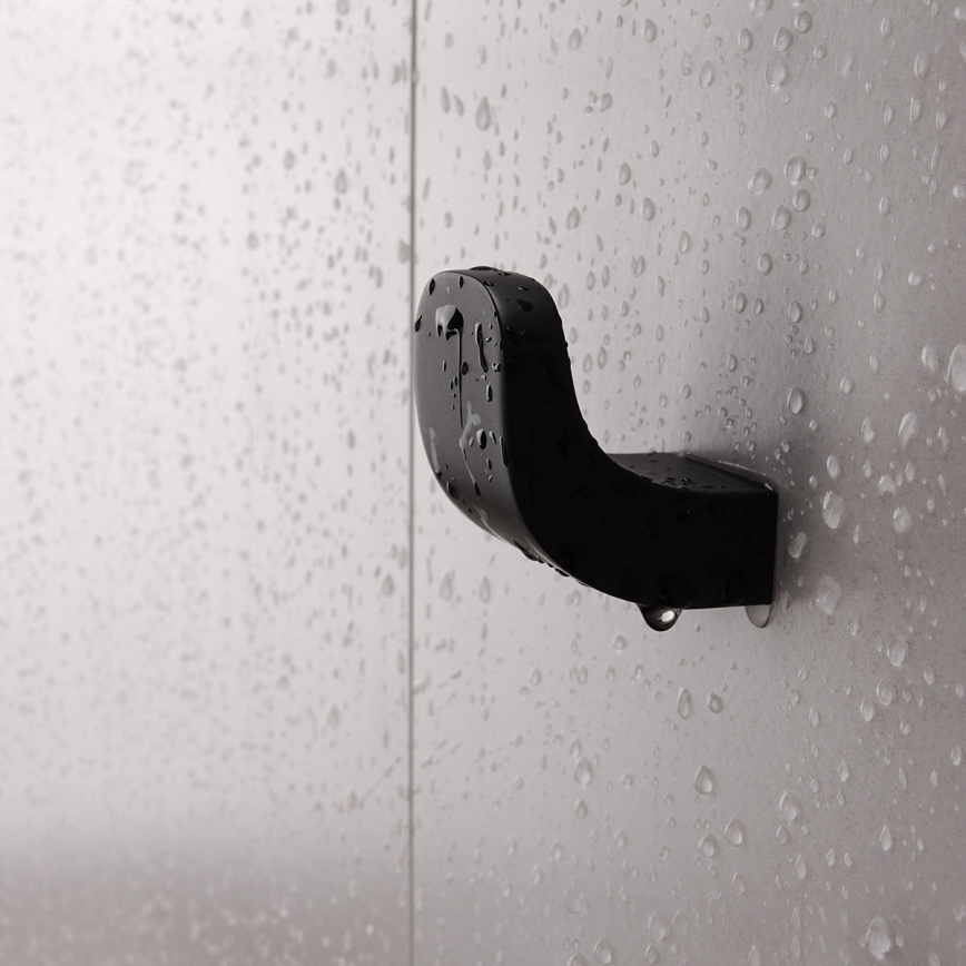 NIMCO NKC set-31K-T-90 - Distributore di sapone a parete, portaspazzolino e gancio a parete NIKAU 320 mm bianco/opaco nero