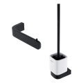 NIMCO NKC set-94KN-90 - Scopino a parete e porta carta igienica NIKAU bianco/opaco nero