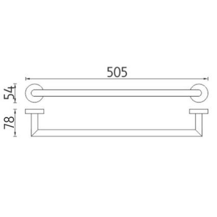 NIMCO UN 13046A-26 - Appendiabiti da parete UNIX 51 cm cromo lucido