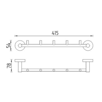 NIMCO UN 13054-5-26 - Appendiabiti da parete UNIX 41,5 cm cromo lucido