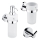 NIMCO UN set-31W-26 - Distributore di sapone a parete, portaspazzolino e gancio a parete UNIX 250 mm opaco vetro/cromo lucido
