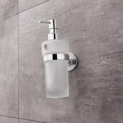 NIMCO UN set-31W-26 - Distributore di sapone a parete, portaspazzolino e gancio a parete UNIX 250 mm opaco vetro/cromo lucido