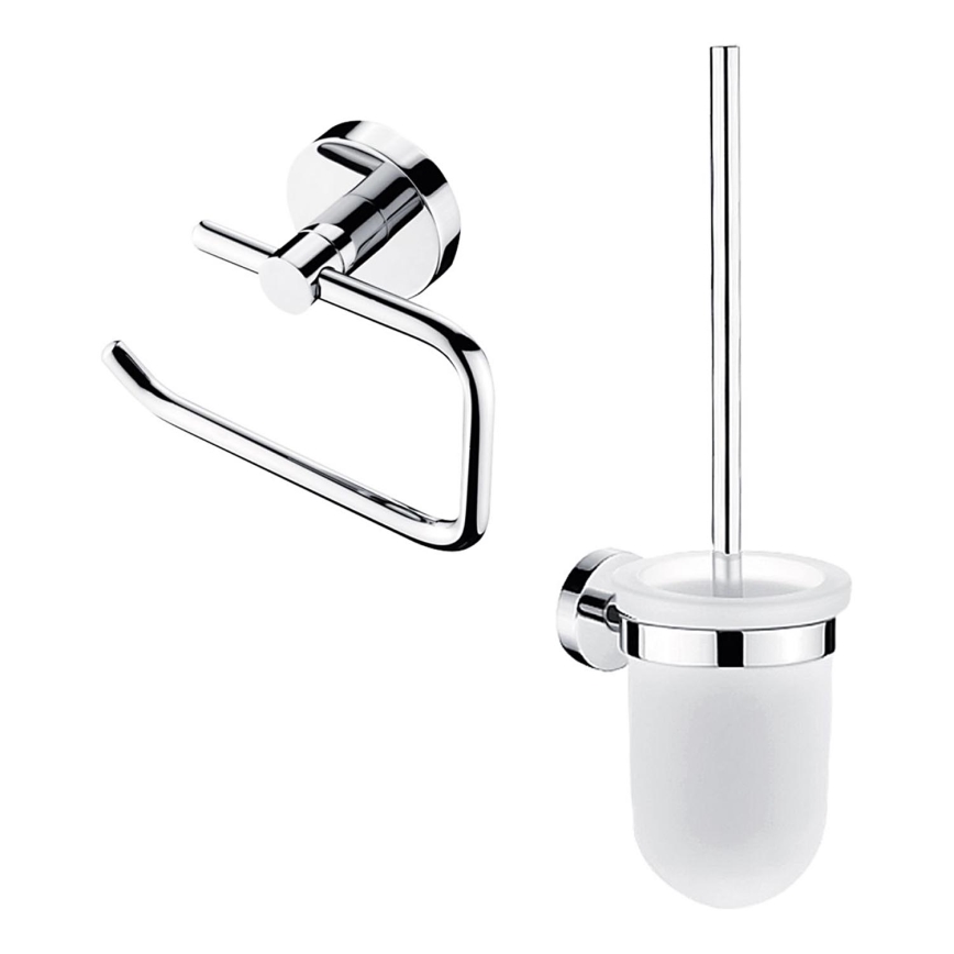 NIMCO UN set-94WN-26 - Scopino a parete e porta carta igienica UNIX cromo lucido