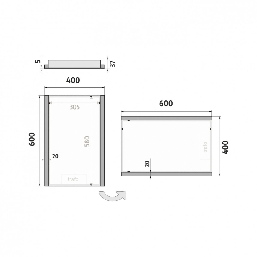 NIMCO ZP 11000 - LED-Badezimmerspiegel mit Hintergrundbeleuchtung LED/18W/230V 6500K 60x40 cm IP44