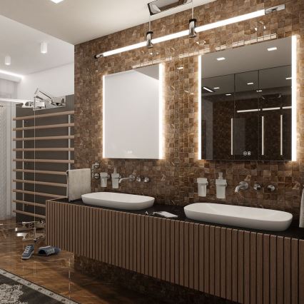 NIMCO ZP 11002VX - Specchio da bagno retroilluminato a LED dimmerabile / 24W / 230V / 3000–6500K / 80×60 cm / IP44