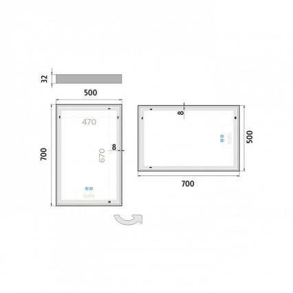 NIMCO ZP 13001VX - LED Specchio da bagno retroilluminato dimmerabile LED/35W/230V 3000-6500K 70x50 cm IP44