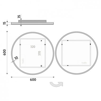 NIMCO ZP 26000R - Miroir de salle de bains rétroéclairé LED/26W/230V 6500K Ø 60 cm IP44