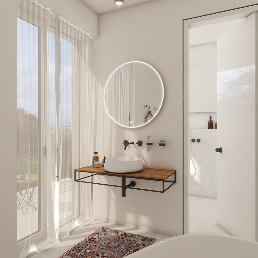 NIMCO ZP 26000RVX - dimmbarer, hintergrundbeleuchteter Badezimmerspiegel LED/26W/230V 3000-6500K Ø 60 cm IP44