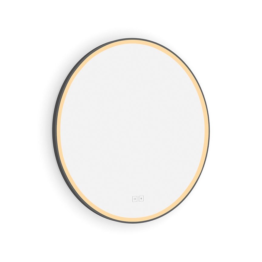 NIMCO ZPC 28000RVX-90 - Specchio da bagno LED dimmerabile con retroilluminazione LED/26W/230V 3000-6500K diametro 60 cm opaco nero IP44