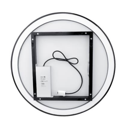 NIMCO ZPC 28001RVX-90 - Dimmbarer LED-Badezimmerspiegel mit Hintergrundbeleuchtung LED/33W/230V 3000-6500K d 70 cm matt schwarz IP44