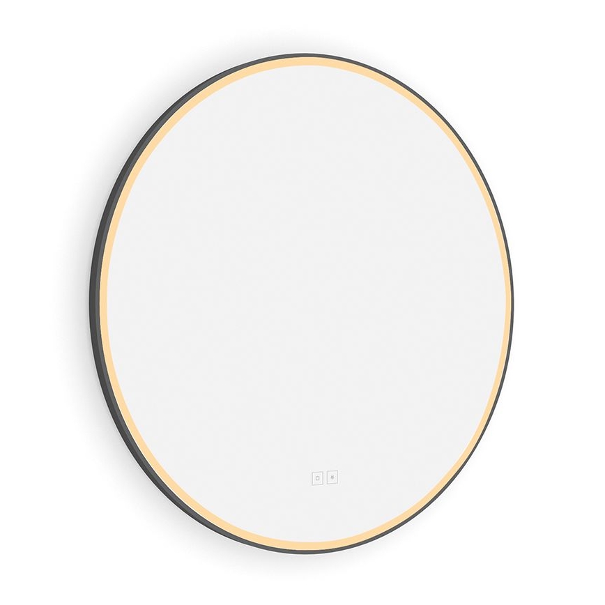 NIMCO ZPC 28001RVX-90 - Miroir de salle de bains rétroéclairé LED dimmable 33W/230V 3000-6500K Ø 70 cm noir mat IP44