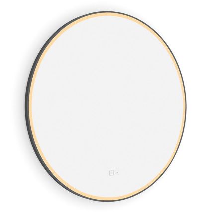 NIMCO ZPC 28001RVX-90 - Specchio da bagno retroilluminato dimmerabile a LED/33W/230V 3000-6500K Ø 70 cm nero opaco IP44
