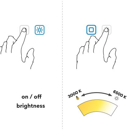 NIMCO ZPC 31000RVX-90 - Miroir rétro-éclairé à intensité variable salle de bain LED/20W/230V 3000-6500K d. 60 cm mat noir IP44