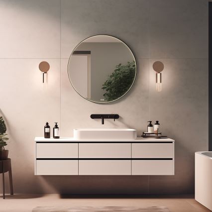NIMCO ZPC 31000RVX-90 - Specchio da bagno LED dimmerabile con retroilluminazione LED/20W/230V 3000-6500K diametro 60 cm opaco nero IP44